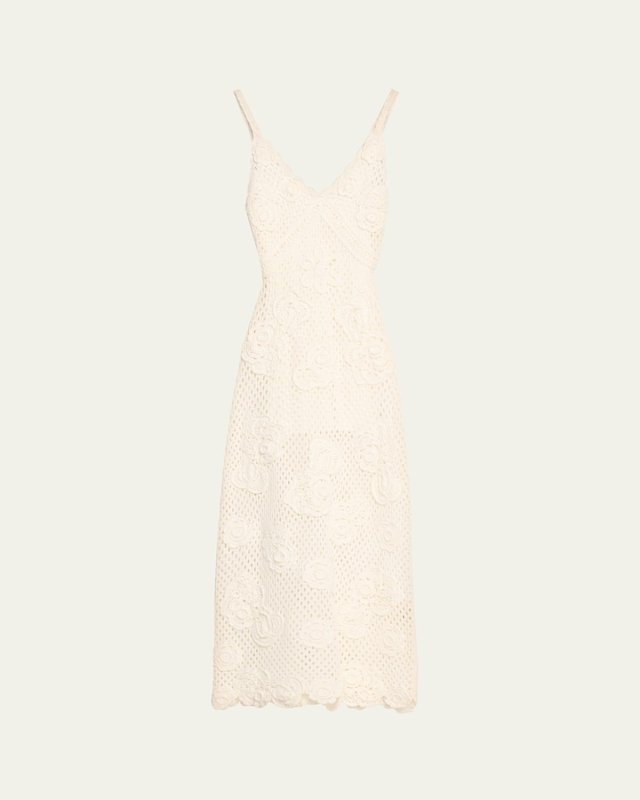 Rohesia Floral Crochet V-Neck Maxi Dress